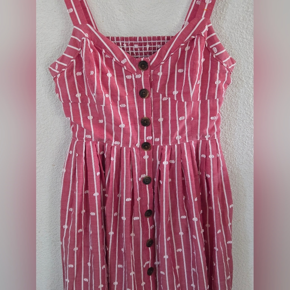Maeve Striped Pink Midi Dress - Picture 5 of 7